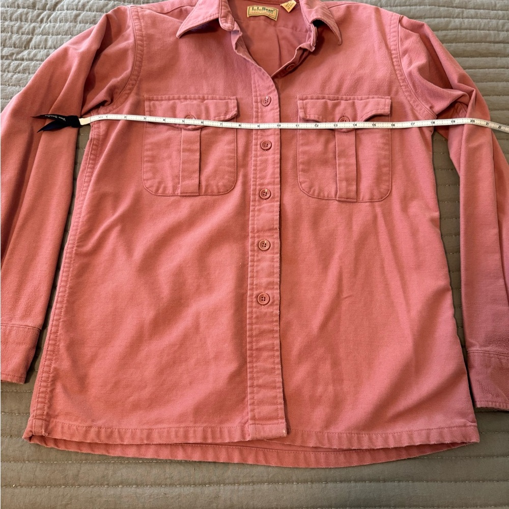 Vintage LL Bean Chamois Cloth Button Up Shirt Women's 8 Pink - Picture 4 of 8